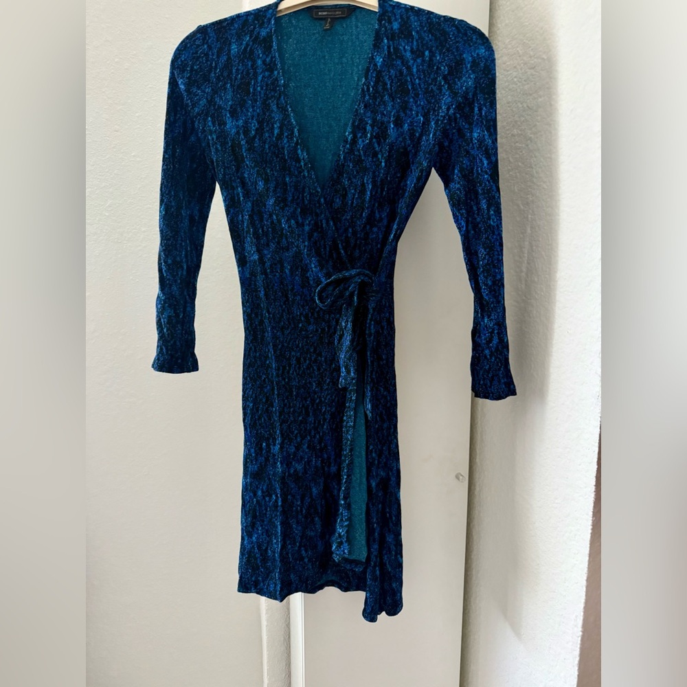 Bcbgmaxazria Vibrant Blue Patterned Adele Knit Wr… - image 2